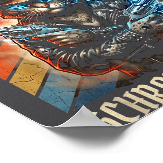 Schrodingers Cat Wanted Dead And Alive Quantum Phy Poster (Ecke)