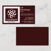 Schrödingers Katze - Dunkelbraun Visitenkarte (Vorne/Hinten)