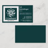 Schrödingers Katze - Dunkelgrün Visitenkarte (Vorne/Hinten)