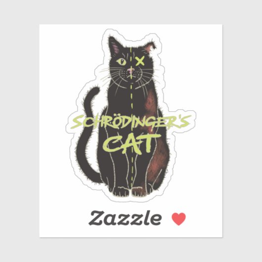 Schrodingers Katze, Funny Physics Gift Aufkleber (Blatt)