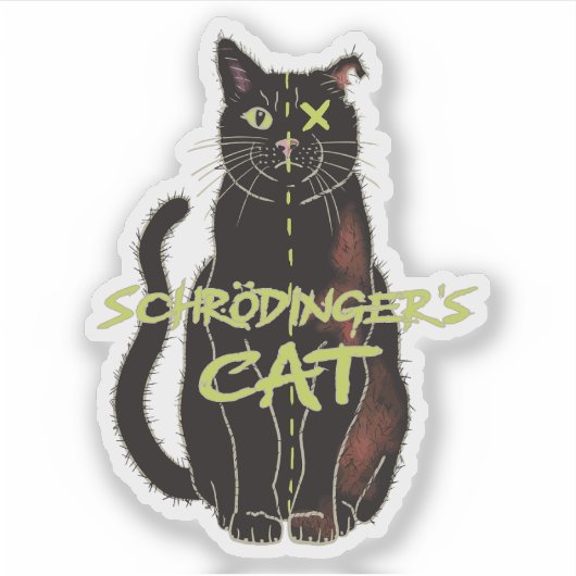 Schrodingers Katze, Funny Physics Gift Aufkleber (Vorderseite)