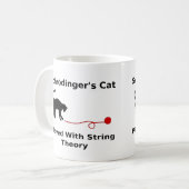 Schrödingers Katze gespielt mit Schnur-Theorie Kaffeetasse (Vorderseite Links)