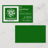 Schrödingers Katze - Gras Grün Visitenkarte (Vorne/Hinten)