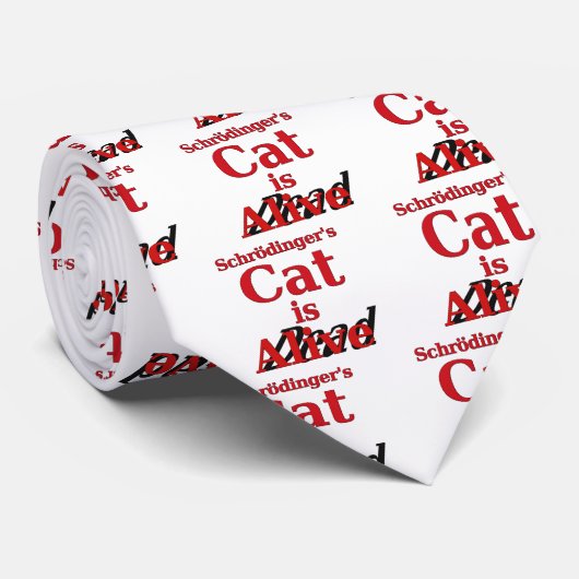 Schrodingers Katze ist lebendige Tote Krawatte (Gerollt)