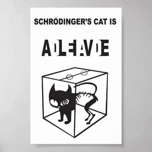 Schrödingers Katze lebendig und tot – Quantenphysi Poster (Vorne)