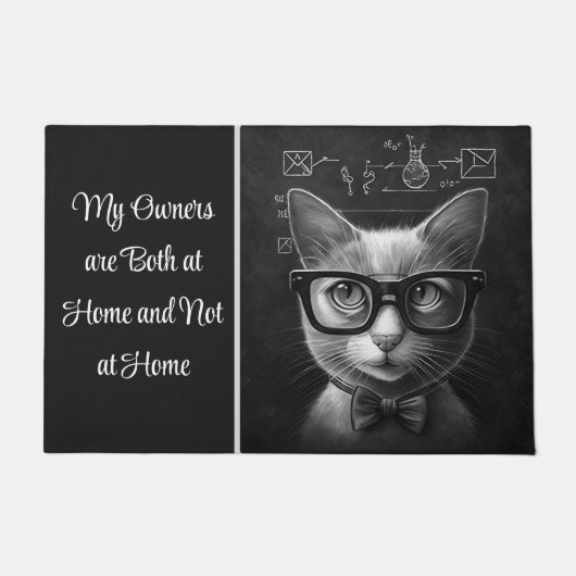 Schrödingers Katze Meine Eigentümer sind Zuhause u Fußmatte (Vorderseite)