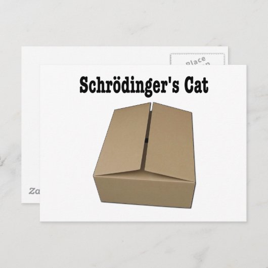 Schrodingers Katzenbox Postkarte (Vorne/Hinten)