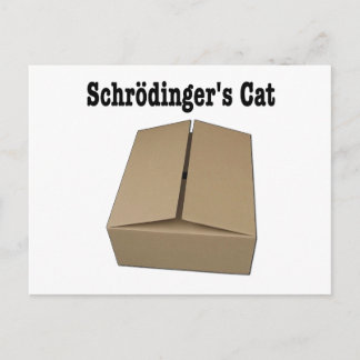 Schrodingers Katzenbox Postkarte
