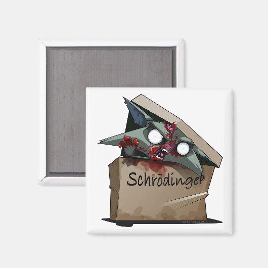 Schrödingers Katzenlösung Magnet (Vorderseite/Rückseite)