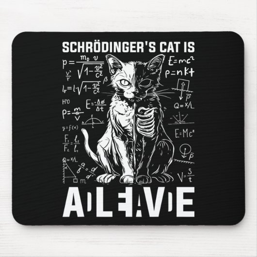 Schrodingers Katzentot und lebendige Physik Mousepad (Vorne)