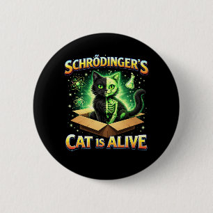 Schrödingers neugierige Katze Button