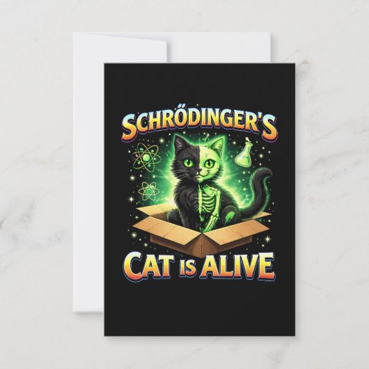 Schrödingers neugierige Katze Dankeskarte (Vorderseite)