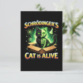 Schrödingers neugierige Katze Dankeskarte (Stehend Vorderseite)