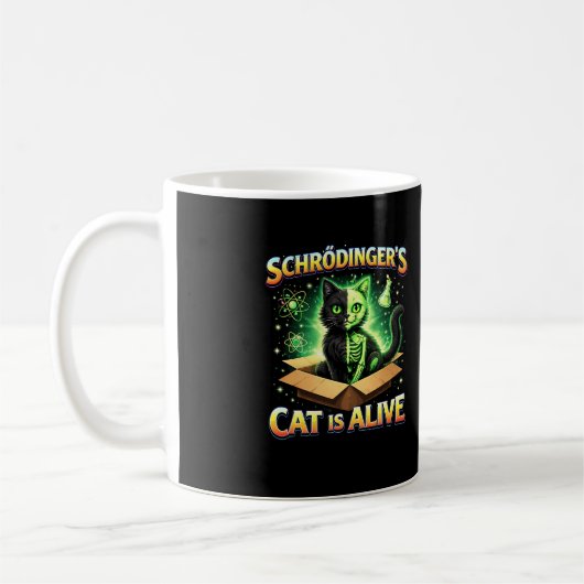 Schrödingers neugierige Katze Kaffeetasse (Links)