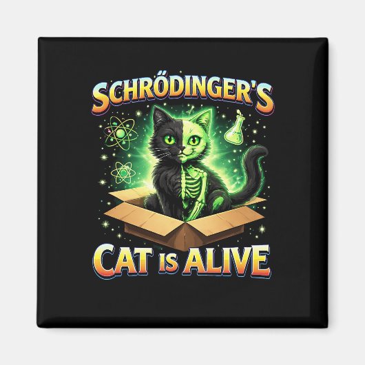 Schrödingers neugierige Katze Magnet (Vorne)