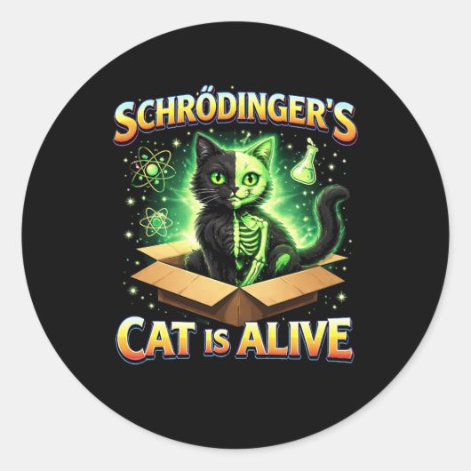 Schrödingers neugierige Katze Runder Aufkleber (Vorderseite)
