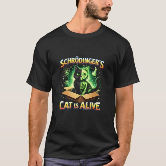 Schrödingers neugierige Katze T-Shirt (Vorderseite)