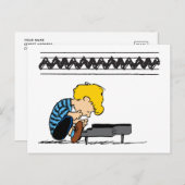 Schroeder Charlie Brown Music Postkarte (Vorne/Hinten)