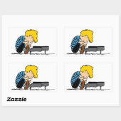 Schroeder Charlie Brown Music Rechteckiger Aufkleber (Blatt)