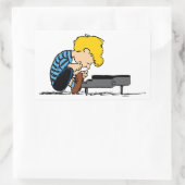 Schroeder Charlie Brown Music Rechteckiger Aufkleber (Tasche)