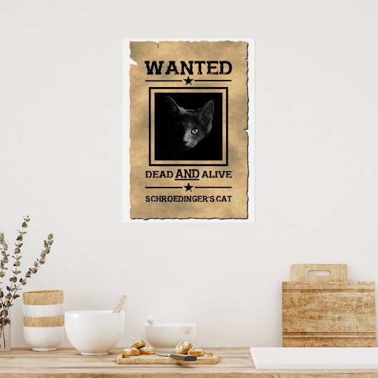 Schroedingers Katze Gewollt Poster | Physik Joke (Küche)