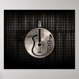 Schroffe Akustikgitarre Poster