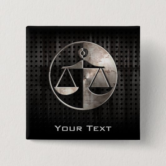 Schroffe Gerechtigkeits-Skalen Button (Vorderseite)