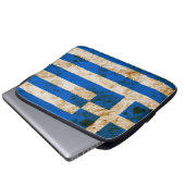 Schroffe griechische Flagge Laptopschutzhülle (Vorne Knopf)