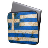 Schroffe griechische Flagge Laptopschutzhülle (Vorderseite Links)