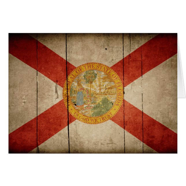 Schroffe hölzerne Florida-Flagge (Vorderseite (Horizontal))