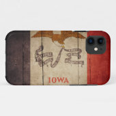 Schroffe hölzerne Iowa-Flagge Case-Mate iPhone Hülle (Rückseite (Horizontal))