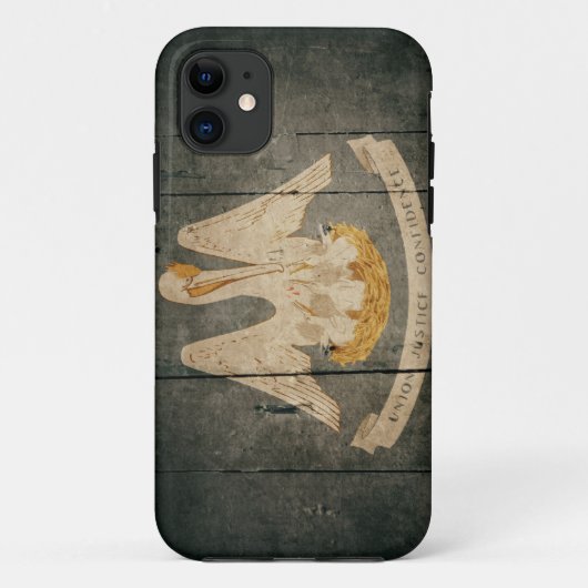 Schroffe hölzerne Louisiana-Flagge Case-Mate iPhone Hülle (Rückseite)