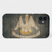 Schroffe hölzerne Louisiana-Flagge Case-Mate iPhone Hülle (Rückseite (Horizontal))