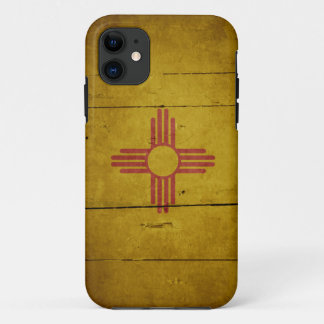 Schroffe hölzerne New Mexiko-Flagge iPhone 11 Hülle