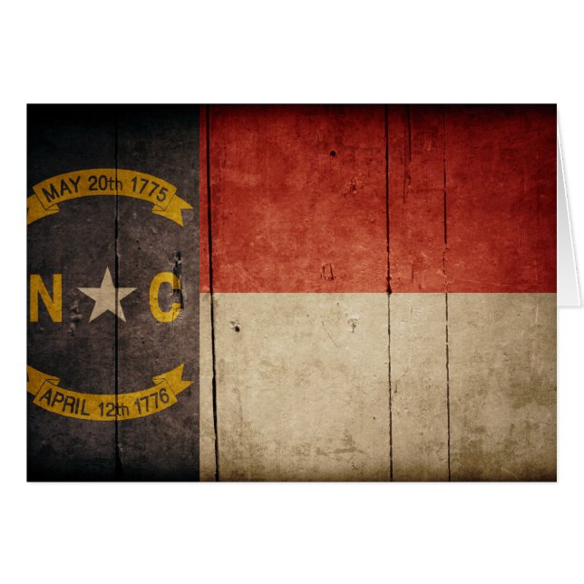 Schroffe hölzerne North Carolina-Flagge (Vorderseite (Horizontal))