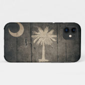 Schroffe hölzerne South- Carolinaflagge Case-Mate iPhone Hülle (Rückseite (Horizontal))