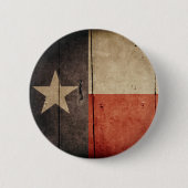Schroffe hölzerne Texas-Flagge Button (Vorderseite)