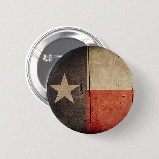 Schroffe hölzerne Texas-Flagge Button (Vorne & Hinten)