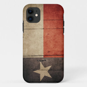 Schroffe hölzerne Texas-Flagge iPhone 11 Hülle