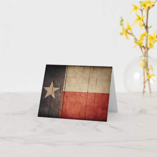 Schroffe hölzerne Texas-Flagge Karte (Gelbe Blume)