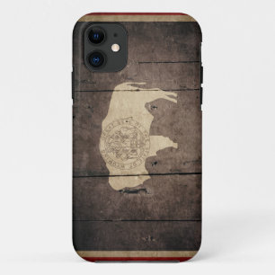 Schroffe hölzerne Wyoming-Flagge Case-Mate iPhone Hülle