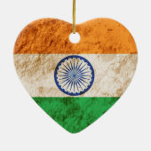 Schroffe indische Flagge Keramikornament (Hinten)
