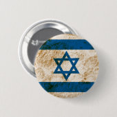 Schroffe israelische Flagge Button (Vorne & Hinten)