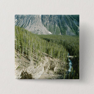 Schroffe Landschaft in Nationalpark Banffs, Kanada Button
