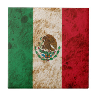 Schroffe mexikanische Flagge Fliese