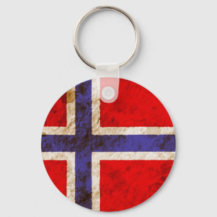 Schroffe norwegische Flagge Schlüsselanhänger
