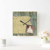 Schroffe Planken-Wanduhr Quadratische Wanduhr (Zuhause)