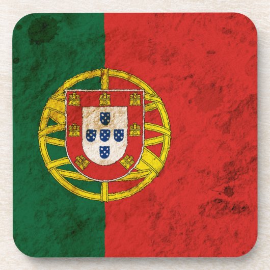 Schroffe portugiesische Flagge Untersetzer (Vorderseite)