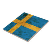 Schroffe schwedische Flagge Fliese (Seite)