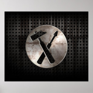 Schroffe Tischler-Werkzeuge Poster